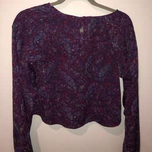 Purple long sleeve crop